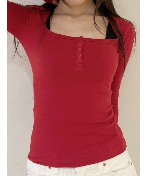 GAP tシャツ クローズニット ジャージー ヘンリーTシャツ