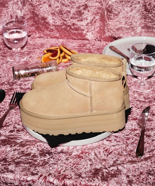 UGG」 ムートンブーツ 24.0cm ベージュ系その他 レディース