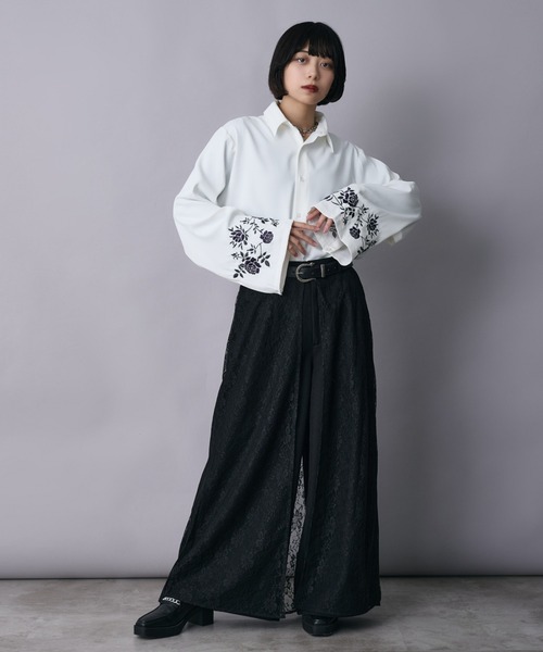 Ellno Loset パンツ レースレイヤードパンツ メンズ レディース