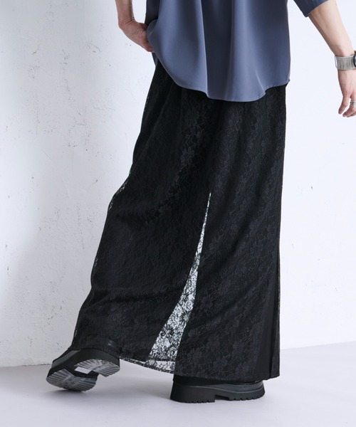 Ellno Loset（エルノロゼット） パンツ レースレイヤードパンツ メンズ