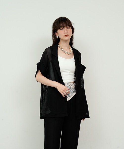 ジャケット テーラードジャケット Light mesh sheer French