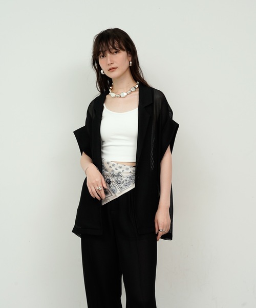 ジャケット テーラードジャケット Light mesh sheer French