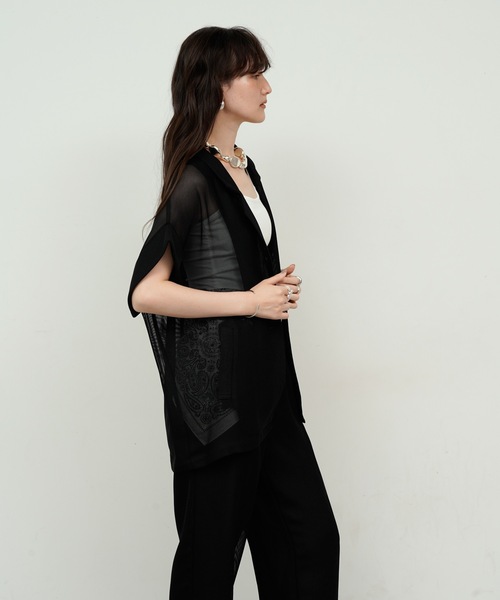 ジャケット テーラードジャケット Light mesh sheer French