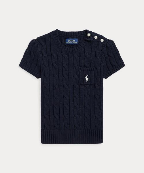 ポロラルフローレン（キッズ）　ケーブルニットショートスリーブセーター Polo Ralph Lauren Childrenswear ニット セーター ケーブルニット