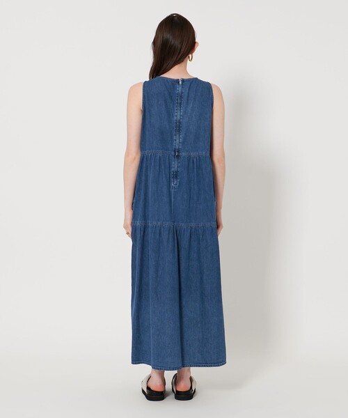 UNITED ARROWS ワンピース デニム ティアード ノースリーブ