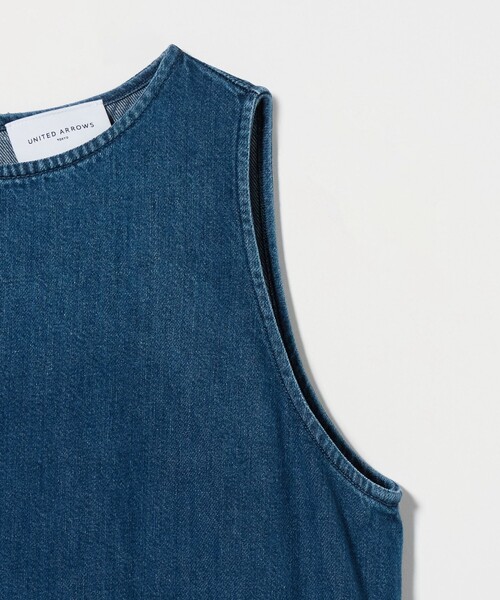 UNITED ARROWS ワンピース デニム ティアード ノースリーブ