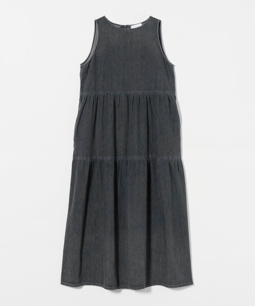 UNITED ARROWS ワンピース デニム ティアード ノースリーブ