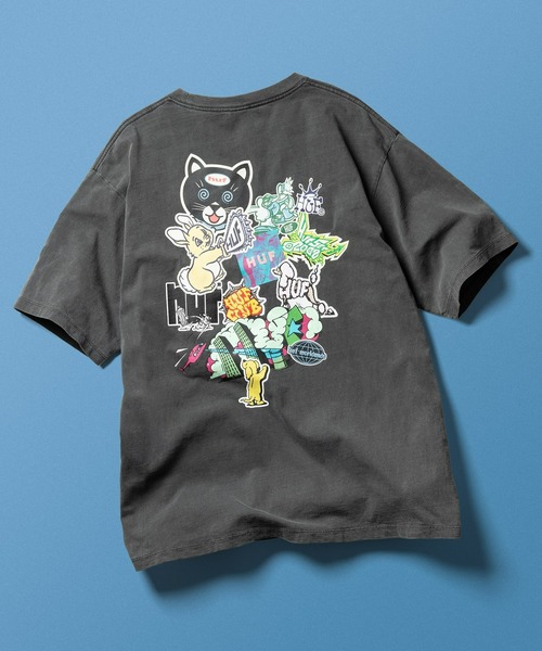 売切れ前に HUF CLUB TEE バックにプリントアートワーク◎ HUF tシャツ 「HUF/ハフ」アートワークデザイン ショート