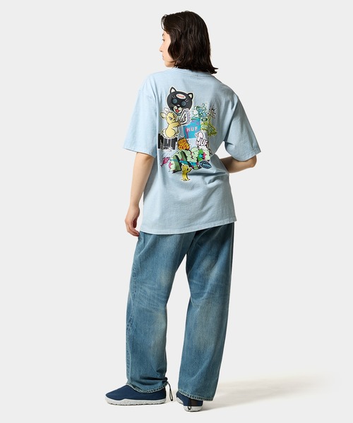 ナチュラル♪【HUF】スウェット/ 半袖/ Tシャツ/ ロゴ/ カラバリ HUF tシャツ STICKER TEE / Tシャツ 半袖 メンズ レディース