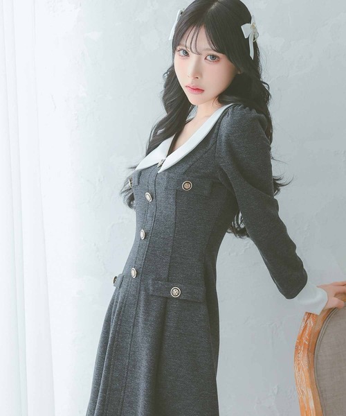 【韓国発】ボタンウエストカットミディアムキャバドレス 楽天市場】Tika 総レース×ハイネックミディアムドレス 韓国