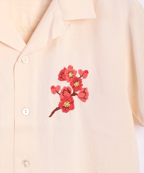 ブラウス シャツ HOUSTON 和柄刺繍 半袖 スーベニアシャツ 龍 (ドラゴン) レディース メンズ HOUSTON ブラウス シャツ 和柄刺繍 半袖 スーベニアシャツ 龍