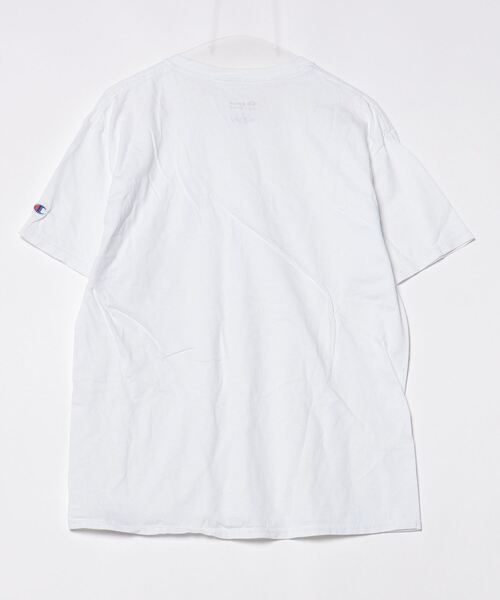 「Champion」 刺繍半袖Tシャツ L ホワイト メンズ