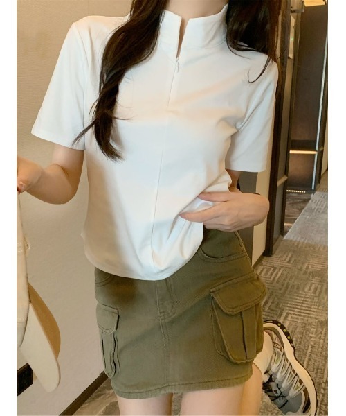 tシャツ ジップアップTシャツ レディース