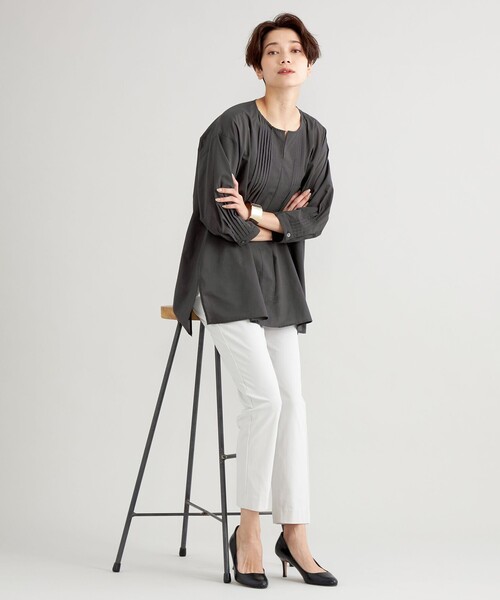 「EVEX by KRIZIA」 7分袖ブラウス 40 チャコールグレー レディース EVEX by KRIZIA 「EVEX KRIZIA」 7分袖ブラウス 40