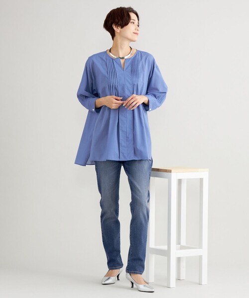 「EVEX by KRIZIA」 7分袖ブラウス 40 チャコールグレー レディース EVEX by KRIZIA 「EVEX KRIZIA」 7分袖ブラウス 40