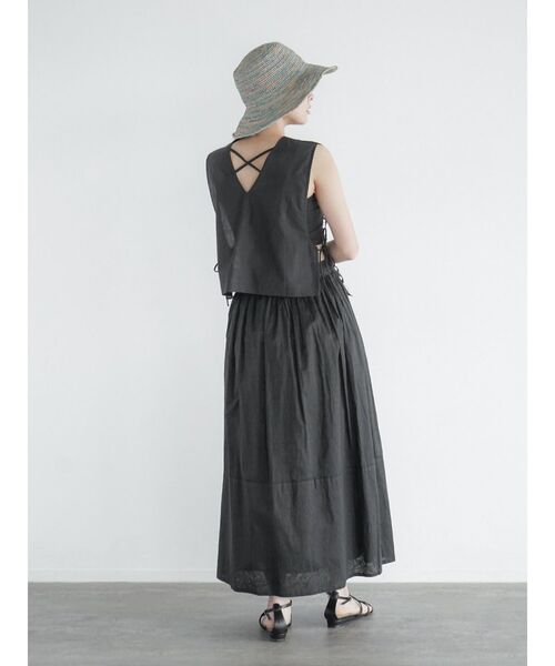 FIKA.（フィーカ） ベスト ジレ Side ribbon chemical lace vest