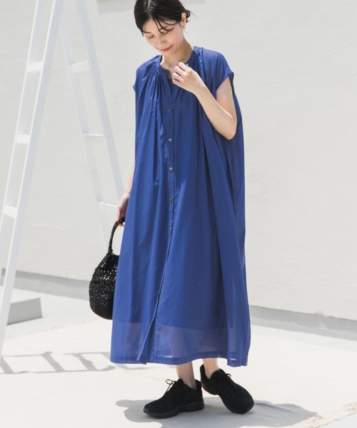 URBAN RESEARCH DOORS ワンピース コットンボイルギャザー