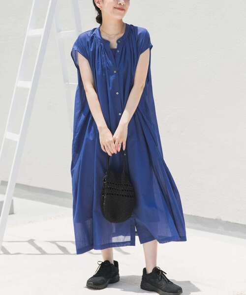 URBAN RESEARCH DOORS ワンピース コットンボイルギャザー