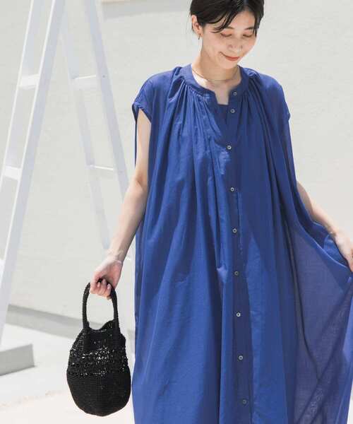 URBAN RESEARCH DOORS ワンピース コットンボイルギャザー