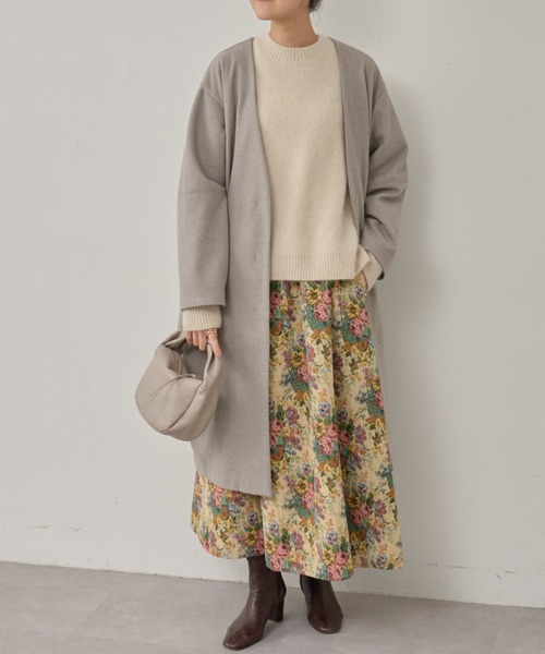 「BEARDSLEY」 ノーカラーコート 0 グレー レディース_画像5