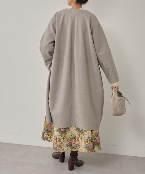 「BEARDSLEY」 ノーカラーコート 0 グレー レディース_画像7