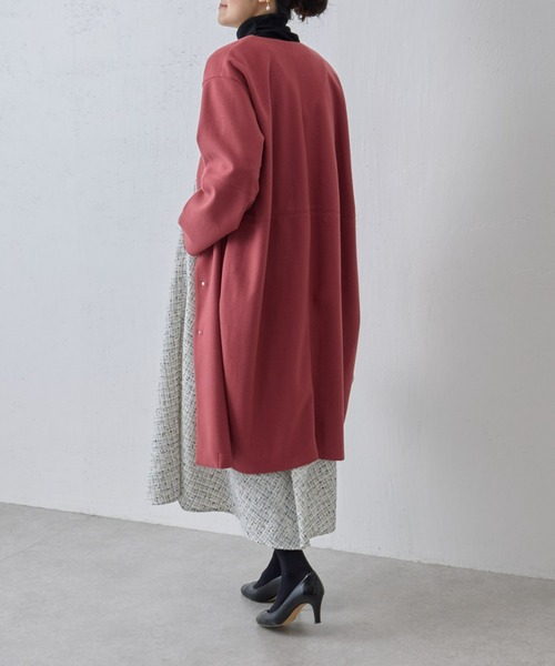 「BEARDSLEY」 ノーカラーコート 0 グレー レディース_画像8