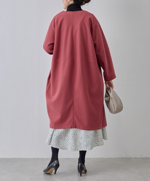 「BEARDSLEY」 ノーカラーコート 0 グレー レディース_画像9