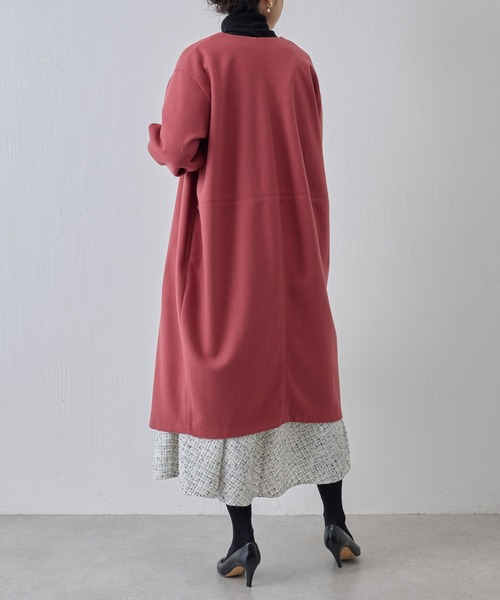 「BEARDSLEY」 ノーカラーコート 0 グレー レディース_画像10