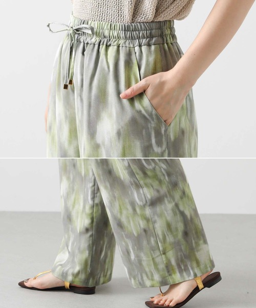 gready brilliant購入　 FAVORI ワイドパンツ Gready Brilliant パンツ ぼかし柄セミワイドパンツ レディース