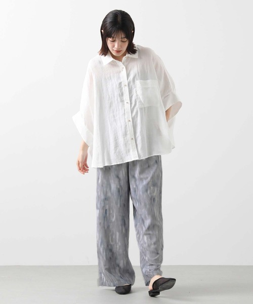 Gready Brilliant パンツ ぼかし柄セミワイドパンツ レディース