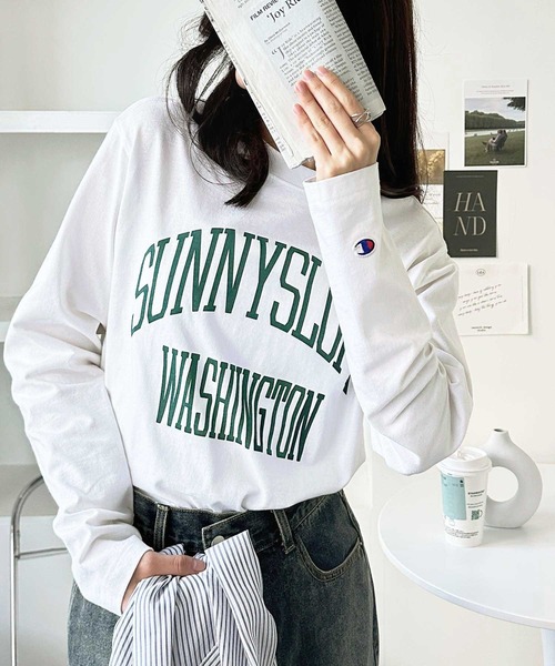 Champion 「Champion」 長袖カットソー MEDIUM オフホワイト