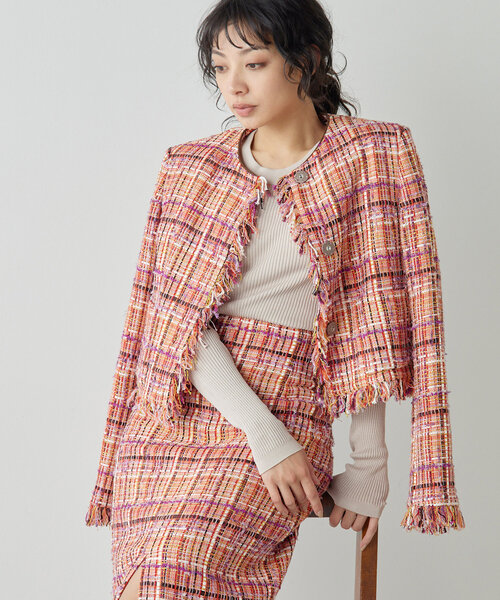 ⭐️美品　Whim Gazette ツイードジャケット Whim Gazette（ウィム ガゼット） ツイードジャケット FREE レッド