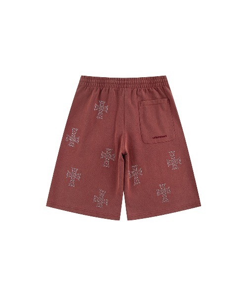 unknown londonショートパンツ UNKNOWN LONDON ジーンズ ショーツ｜Outline Cross Rhinestone