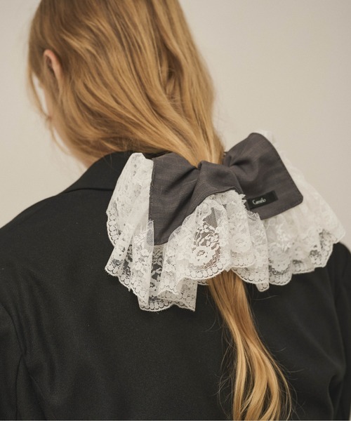 Carmelo シュシュ Big lace stripe chouchou : ZOZOTOWN Yahoo