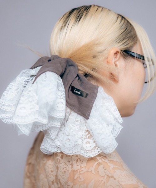 Carmelo シュシュ Big lace stripe chouchou : ZOZOTOWN Yahoo!店