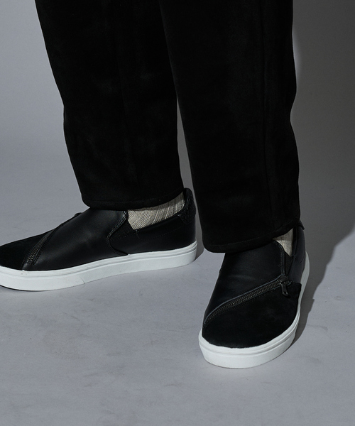 5351 POUR LES HOMMES スニーカー スイッチング ジップレザー