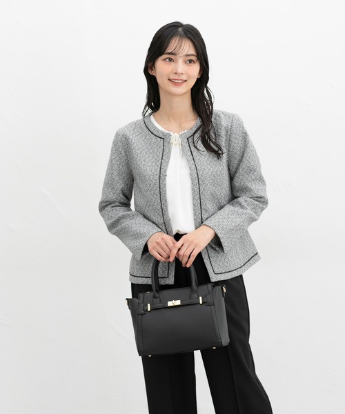 「Honeys」 「GLACIER」ノーカラージャケット S ブラック系その他 レディース
