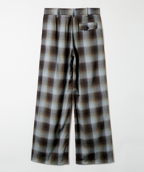 ワイドパンツ スラックス パンツ 「leinwande」Relax Check Trousers レディースの画像