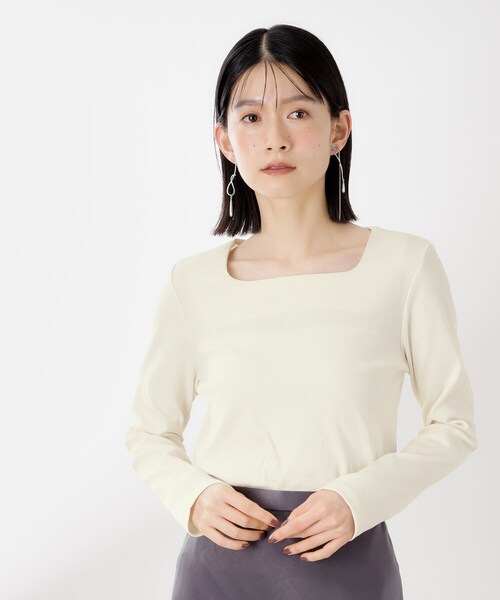 THE SHOP TK tシャツ スクエアネックカットソー「洗濯機OK