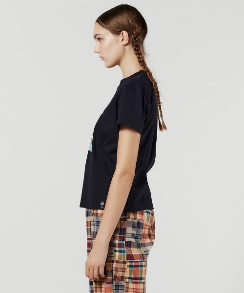 「DOUBLE STANDARD CLOTHING」 半袖カットソー FREE ネイビー レディース_画像3