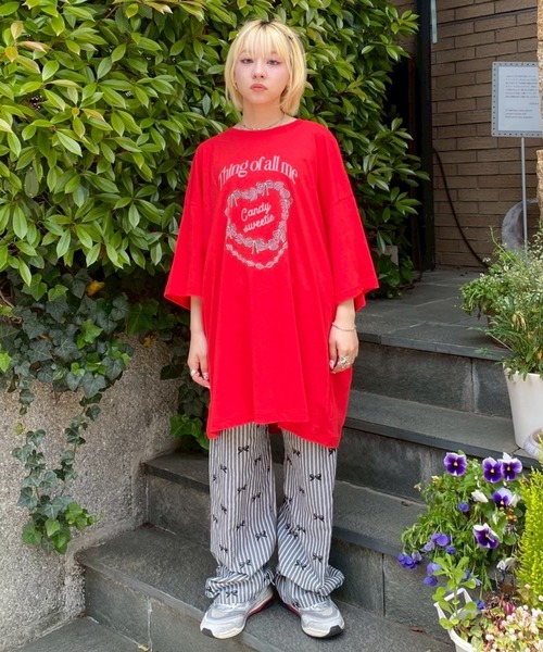 「Candy Stripper」 半袖Tシャツ FREE オフホワイト レディース_画像7