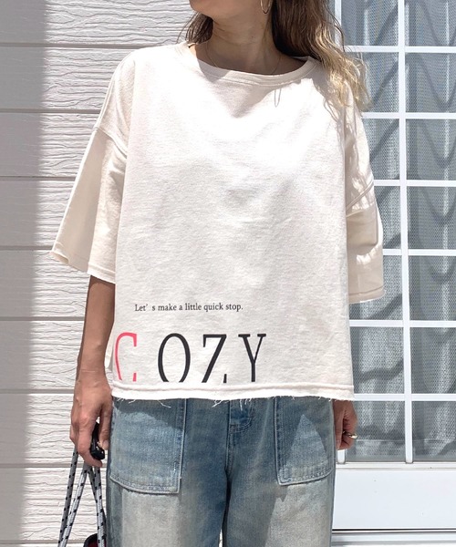 「Q」 半袖Tシャツ MEDIUM ライム レディース_画像3