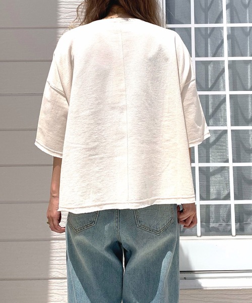 「Q」 半袖Tシャツ MEDIUM ライム レディース_画像5
