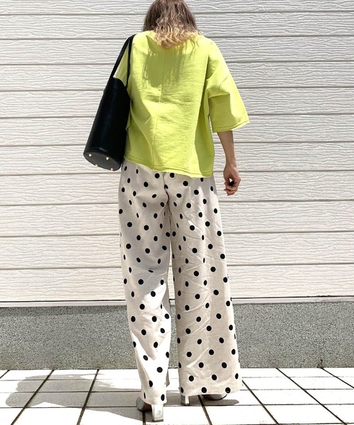 「Q」 半袖Tシャツ MEDIUM ライム レディース_画像7