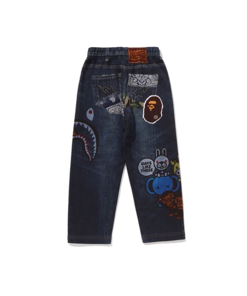 A BATHING APE（アベイシングエイプ） パンツ BABY MILO FRIENDS DENIM