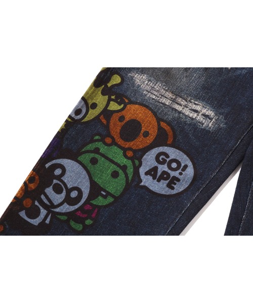 A BATHING APE（アベイシングエイプ） パンツ BABY MILO FRIENDS DENIM