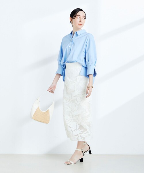 「NOLLEY'S Sophi」 7分袖シャツ 38 サーモンピンク レディース_画像2