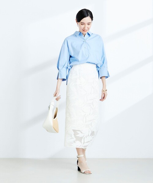 「NOLLEY'S Sophi」 7分袖シャツ 38 サーモンピンク レディース_画像3
