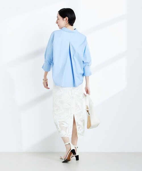 「NOLLEY'S Sophi」 7分袖シャツ 38 サーモンピンク レディース_画像4