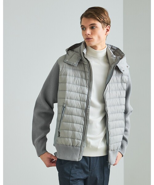 DESIGNWORKS ニットコンビダウン フード ブルゾン 人気 カーキ XL DESIGNWORKS（デザインワークス） ブルゾン アウター ニットコンビ